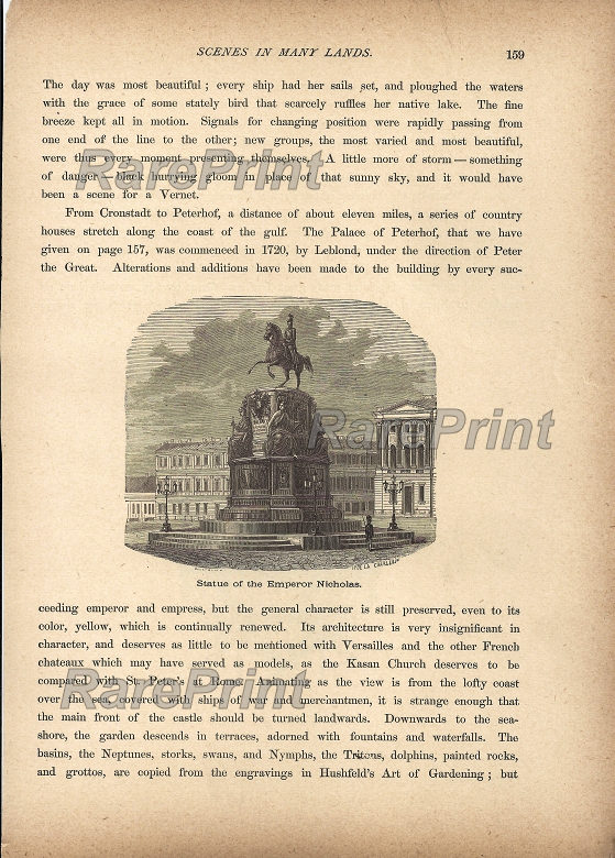 Statue of the Emperor Nicholas — engraving — &nbsp; "Statue of the Emperor Nicholas" &nbsp;&nbsp; A monument to the Emperor of Russia Nicholas I was erected in ...